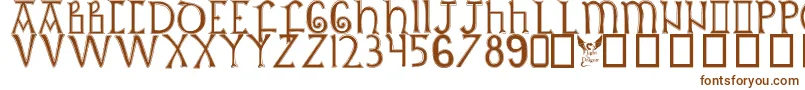 BritishOutlineMajuscules Font – Brown Fonts on White Background