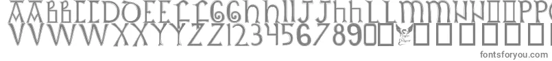 フォントBritishOutlineMajuscules – 白い背景に灰色の文字