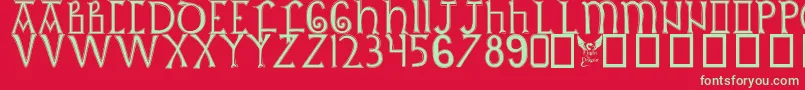 BritishOutlineMajuscules Font – Green Fonts on Red Background