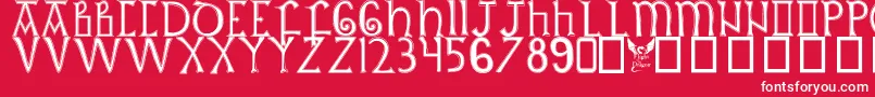 BritishOutlineMajuscules Font – White Fonts on Red Background