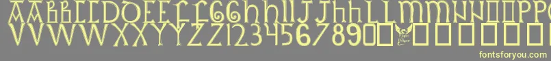 BritishOutlineMajuscules Font – Yellow Fonts on Gray Background