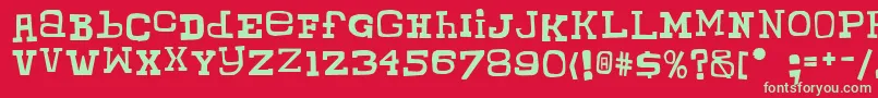 ChunkyMunkySerif Font – Green Fonts on Red Background