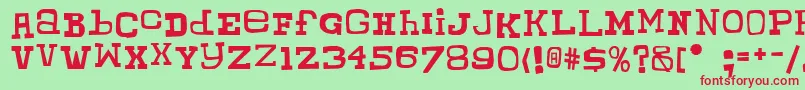 ChunkyMunkySerif-Schriftart – Rote Schriften auf grünem Hintergrund