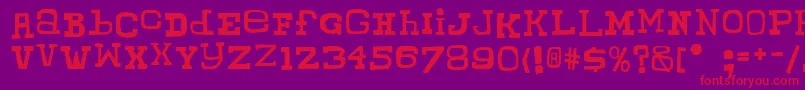 ChunkyMunkySerif-fontti – punaiset fontit violetilla taustalla