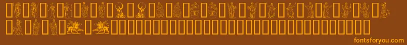 Mytholog Font – Orange Fonts on Brown Background