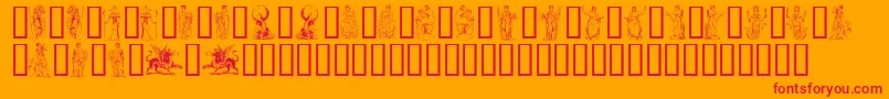 Mytholog Font – Red Fonts on Orange Background