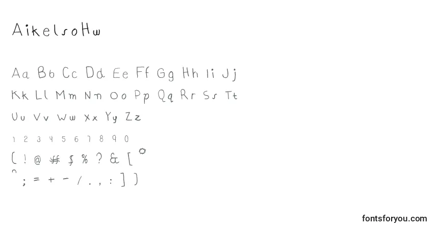 Schriftart AikelsoHw – Alphabet, Zahlen, spezielle Symbole