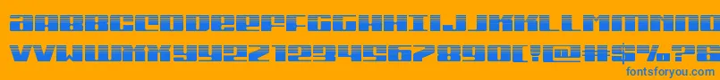 Michiganhalf Font – Blue Fonts on Orange Background