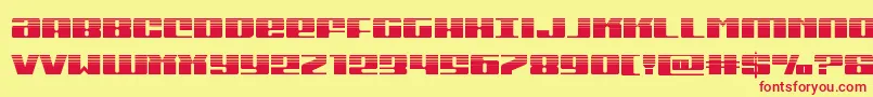 フォントMichiganhalf – 赤い文字の黄色い背景