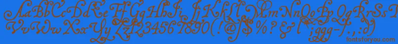 Malatcku Font – Brown Fonts on Blue Background