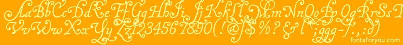 Malatcku Font – Yellow Fonts on Orange Background