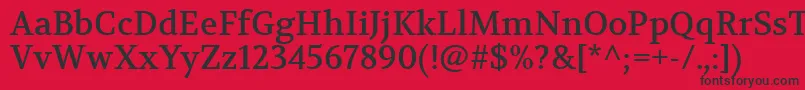 フォントVolkhovRegular – 赤い背景に黒い文字