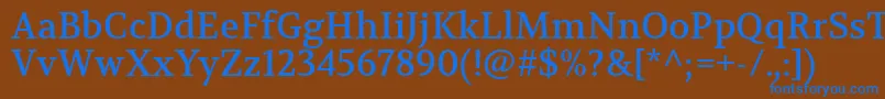 フォントVolkhovRegular – 茶色の背景に青い文字