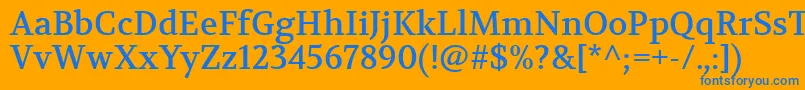 フォントVolkhovRegular – オレンジの背景に青い文字