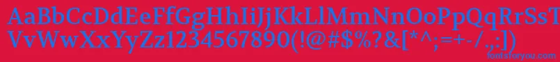 VolkhovRegular Font – Blue Fonts on Red Background