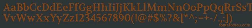 VolkhovRegular-fontti – ruskeat fontit mustalla taustalla