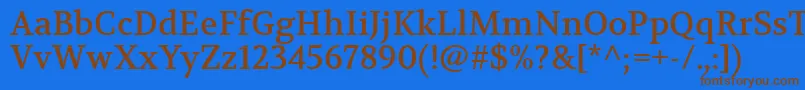 VolkhovRegular Font – Brown Fonts on Blue Background