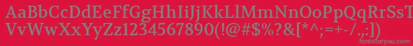 フォントVolkhovRegular – 赤い背景に灰色の文字