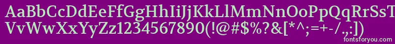 More about VolkhovRegular Font VolkhovRegular Font – Green Fonts on Purple Background