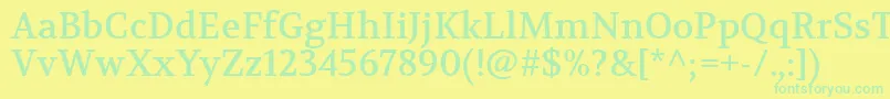 フォントVolkhovRegular – 黄色い背景に緑の文字