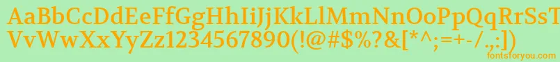 VolkhovRegular Font – Orange Fonts on Green Background