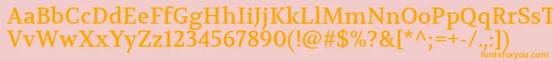 VolkhovRegular Font – Orange Fonts on Pink Background