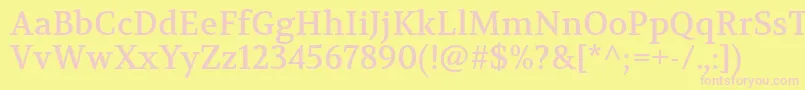 VolkhovRegular Font – Pink Fonts on Yellow Background