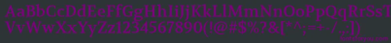 フォントVolkhovRegular – 黒い背景に紫のフォント