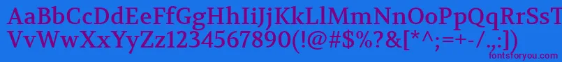 VolkhovRegular Font – Purple Fonts on Blue Background