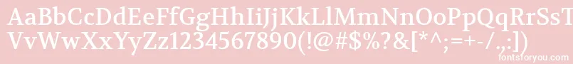 VolkhovRegular-Schriftart – Weiße Schriften auf rosa Hintergrund