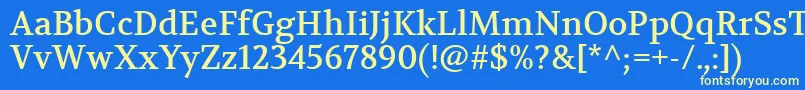 VolkhovRegular Font – Yellow Fonts on Blue Background