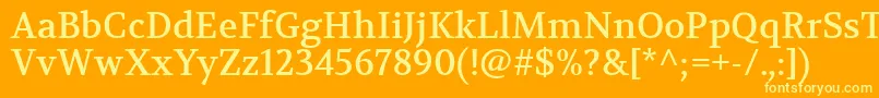 VolkhovRegular Font – Yellow Fonts on Orange Background