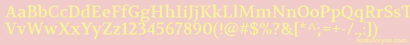 VolkhovRegular Font – Yellow Fonts on Pink Background