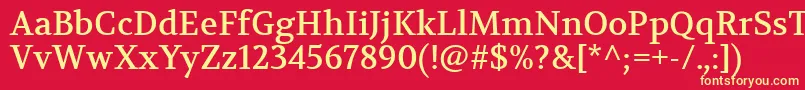 VolkhovRegular Font – Yellow Fonts on Red Background