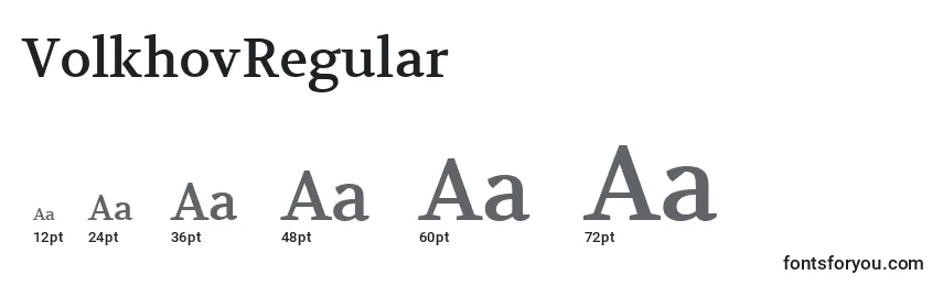 Размеры шрифта VolkhovRegular