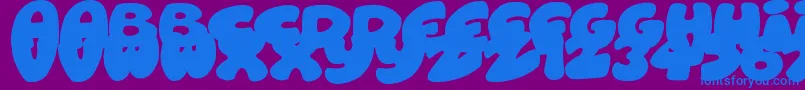 RoundishToons Font – Blue Fonts on Purple Background