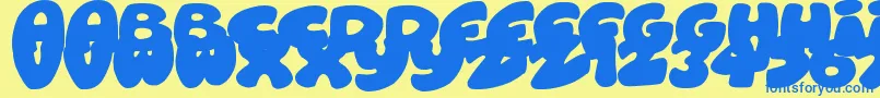 RoundishToons Font – Blue Fonts on Yellow Background