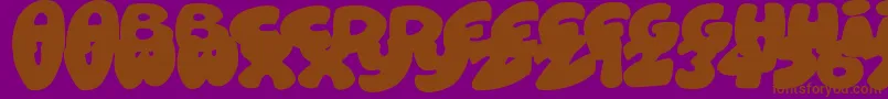 RoundishToons Font – Brown Fonts on Purple Background