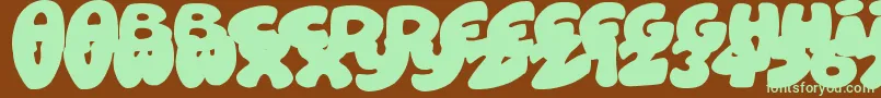RoundishToons Font – Green Fonts on Brown Background
