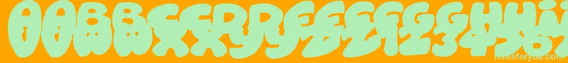 RoundishToons Font – Green Fonts on Orange Background