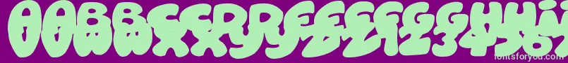 RoundishToons Font – Green Fonts on Purple Background