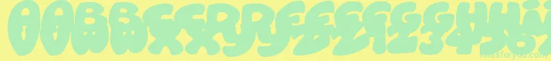RoundishToons Font – Green Fonts on Yellow Background