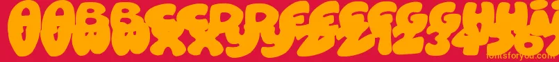 RoundishToons Font – Orange Fonts on Red Background