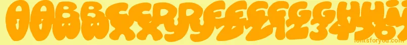 RoundishToons Font – Orange Fonts on Yellow Background