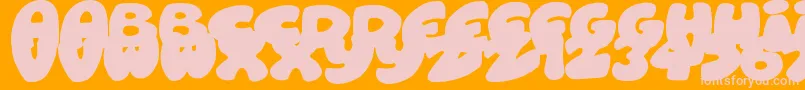 RoundishToons Font – Pink Fonts on Orange Background