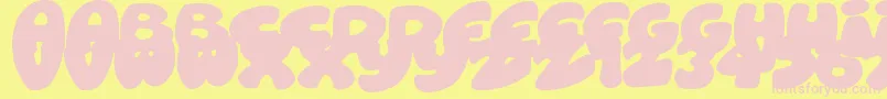 RoundishToons Font – Pink Fonts on Yellow Background