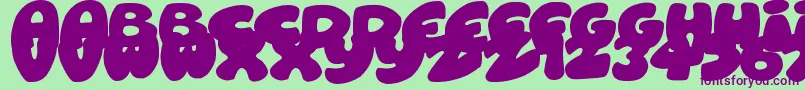 RoundishToons Font – Purple Fonts on Green Background