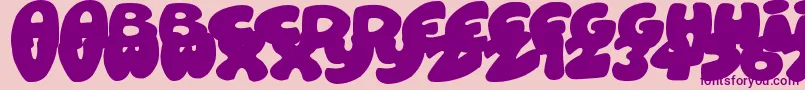RoundishToons Font – Purple Fonts on Pink Background