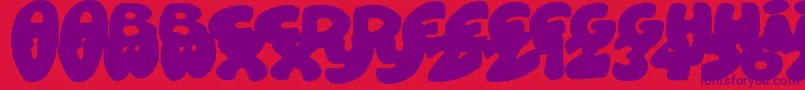 RoundishToons Font – Purple Fonts on Red Background