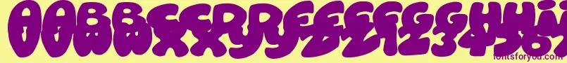 RoundishToons Font – Purple Fonts on Yellow Background